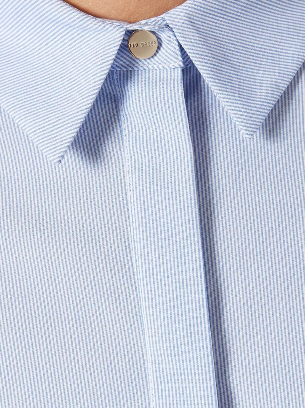 Ted Baker Ollwen Peplum Shirt in Striped Cotton Poplin 12 - Picture 4 of 12